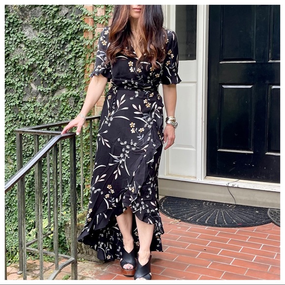 Fabulous boho floral High Low wrap maxi dress - Picture 7 of 9